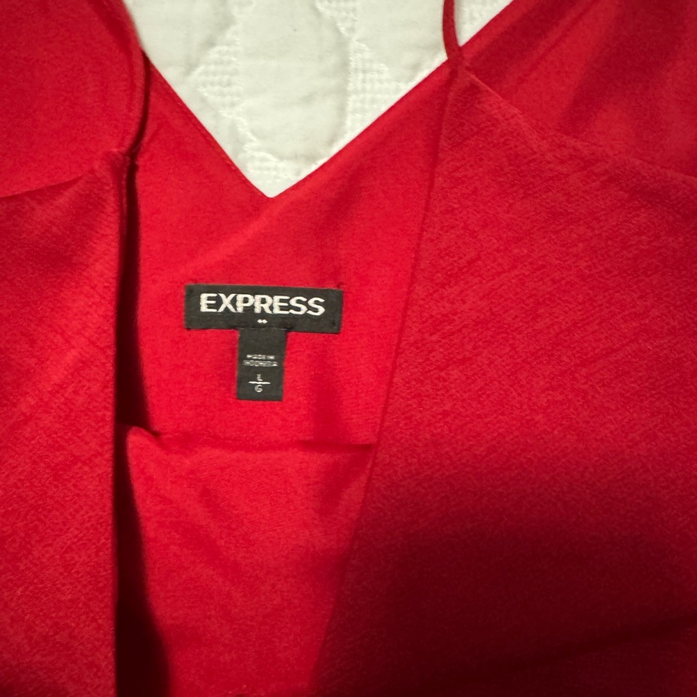 Express Red V-Neck Spaghetti Strap Cami - Picture 2 of 4